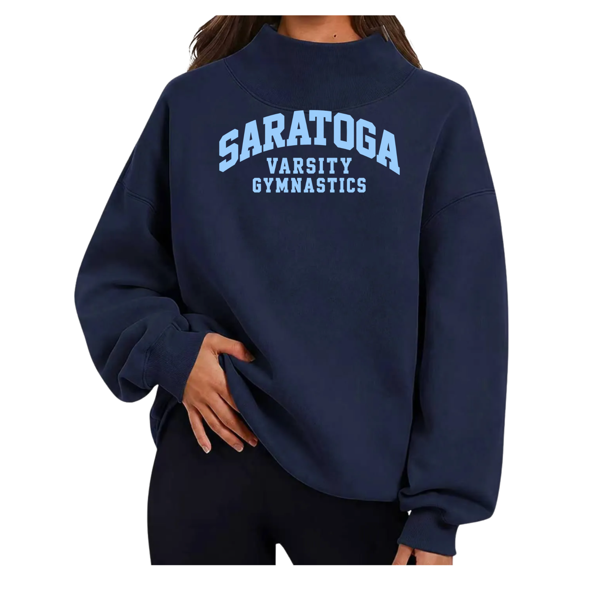 Saratoga Gymnastics - Women's Loose Fit Mock Neck Sweatshirt