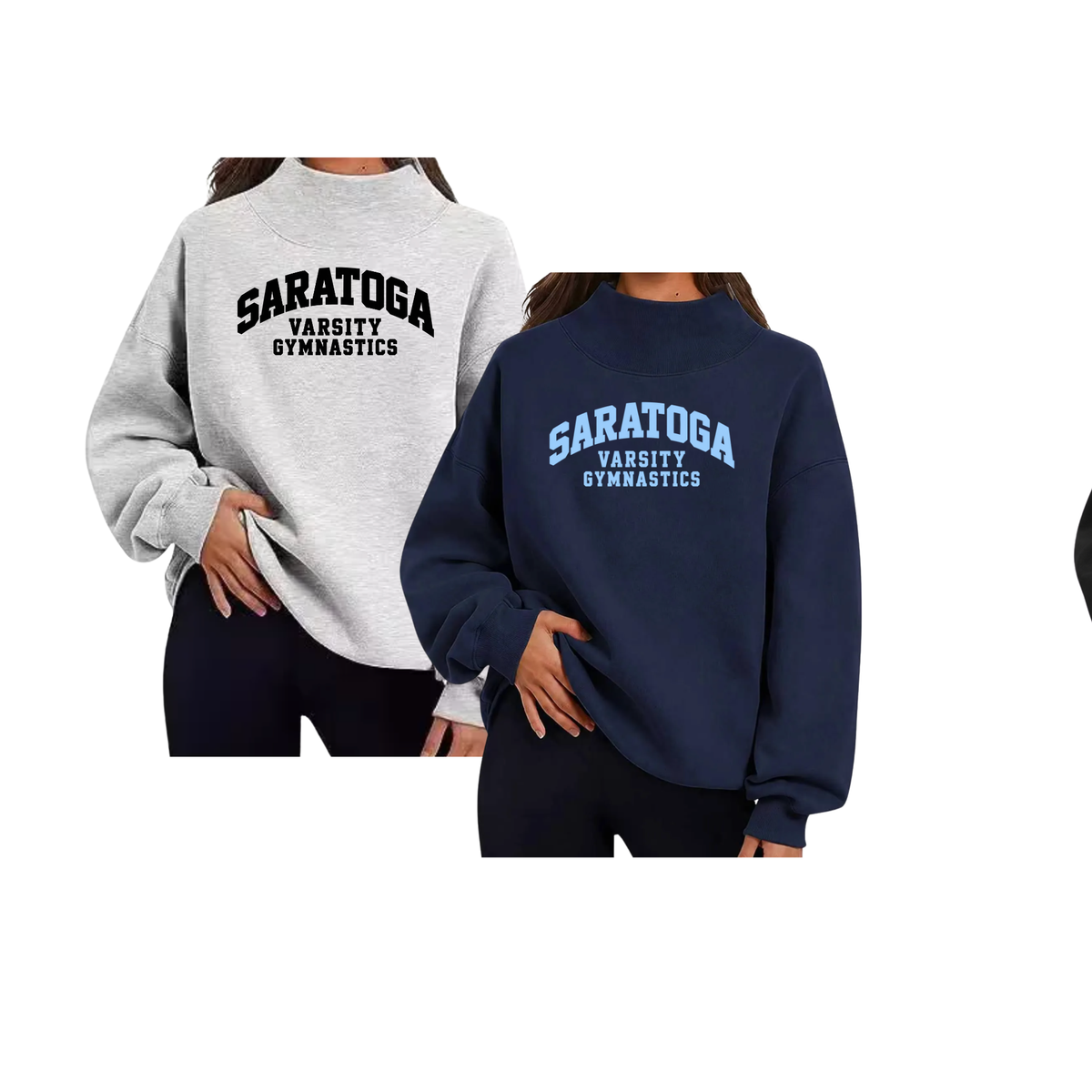Saratoga Gymnastics - Women's Loose Fit Mock Neck Sweatshirt