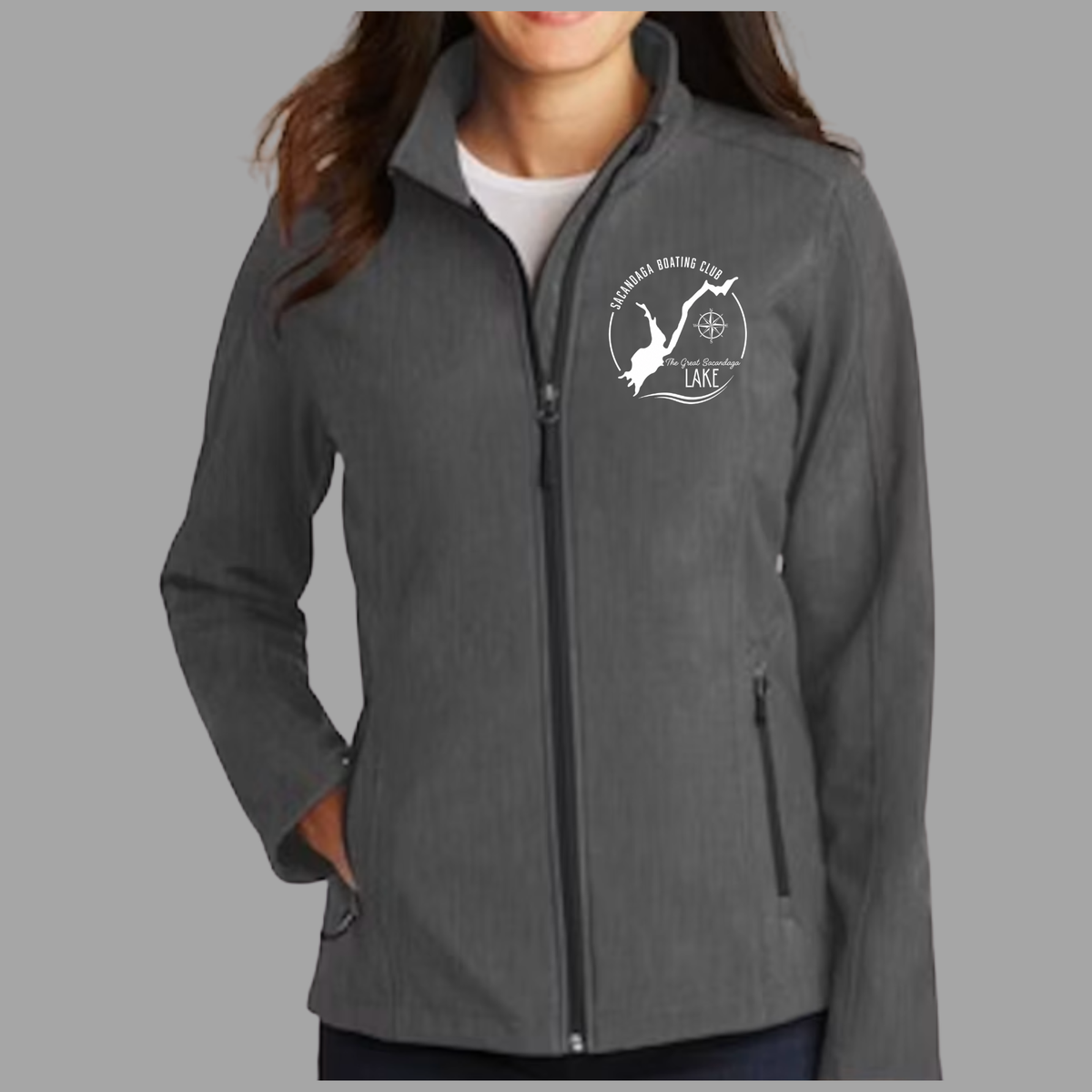 Sacandaga Boating Club- Ladies Core Soft Shell Jacket- Port and Company