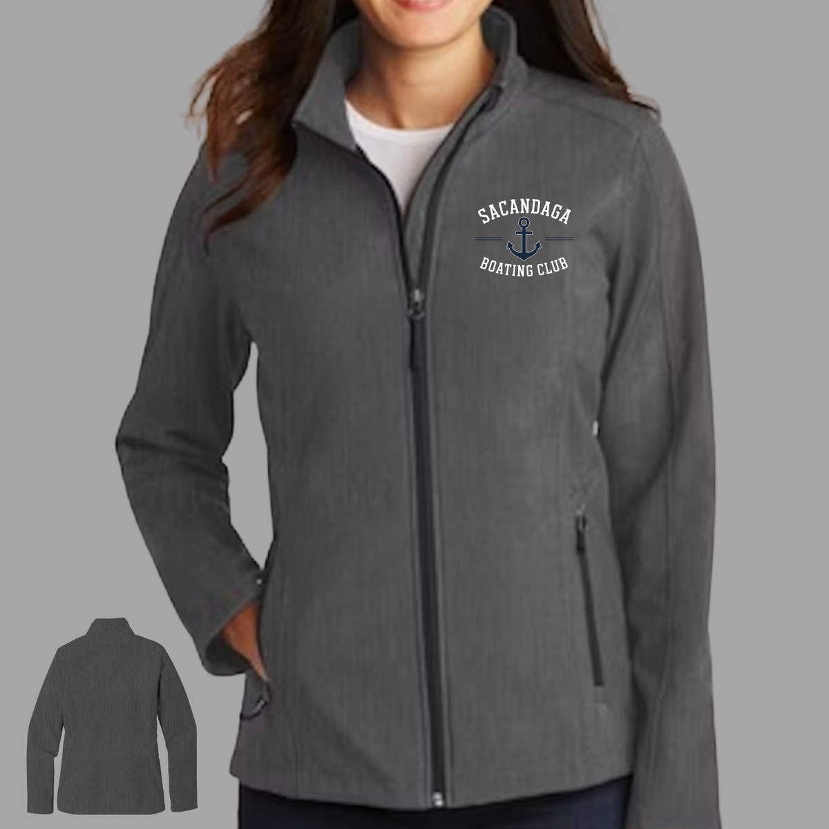 Sacandaga Boating Club- Ladies Core Soft Shell Jacket- Port and Company