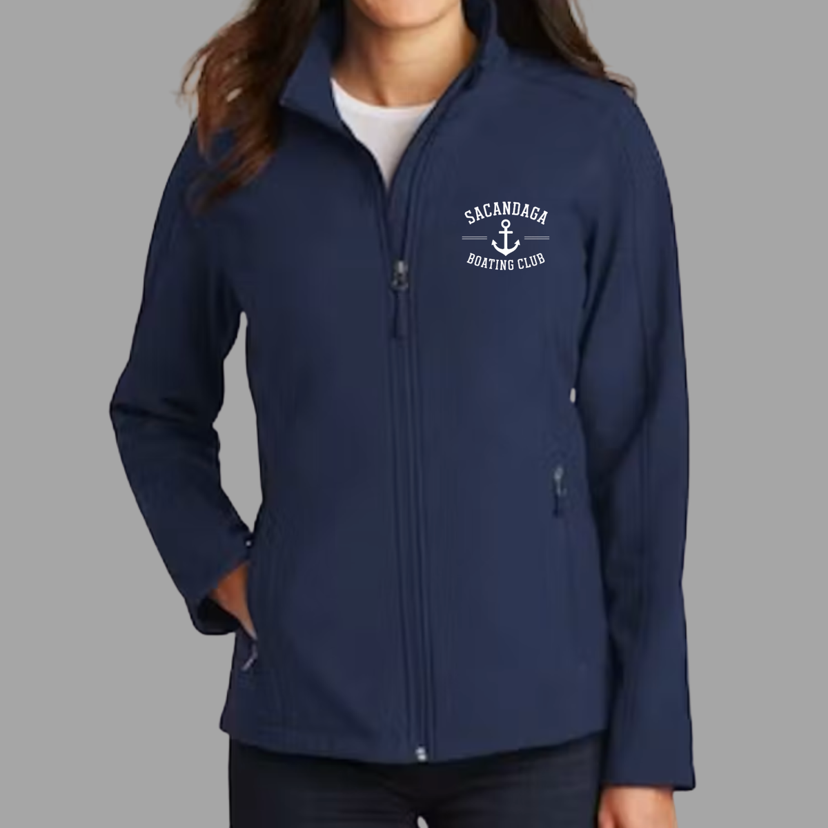 Sacandaga Boating Club- Ladies Core Soft Shell Jacket- Port and Company