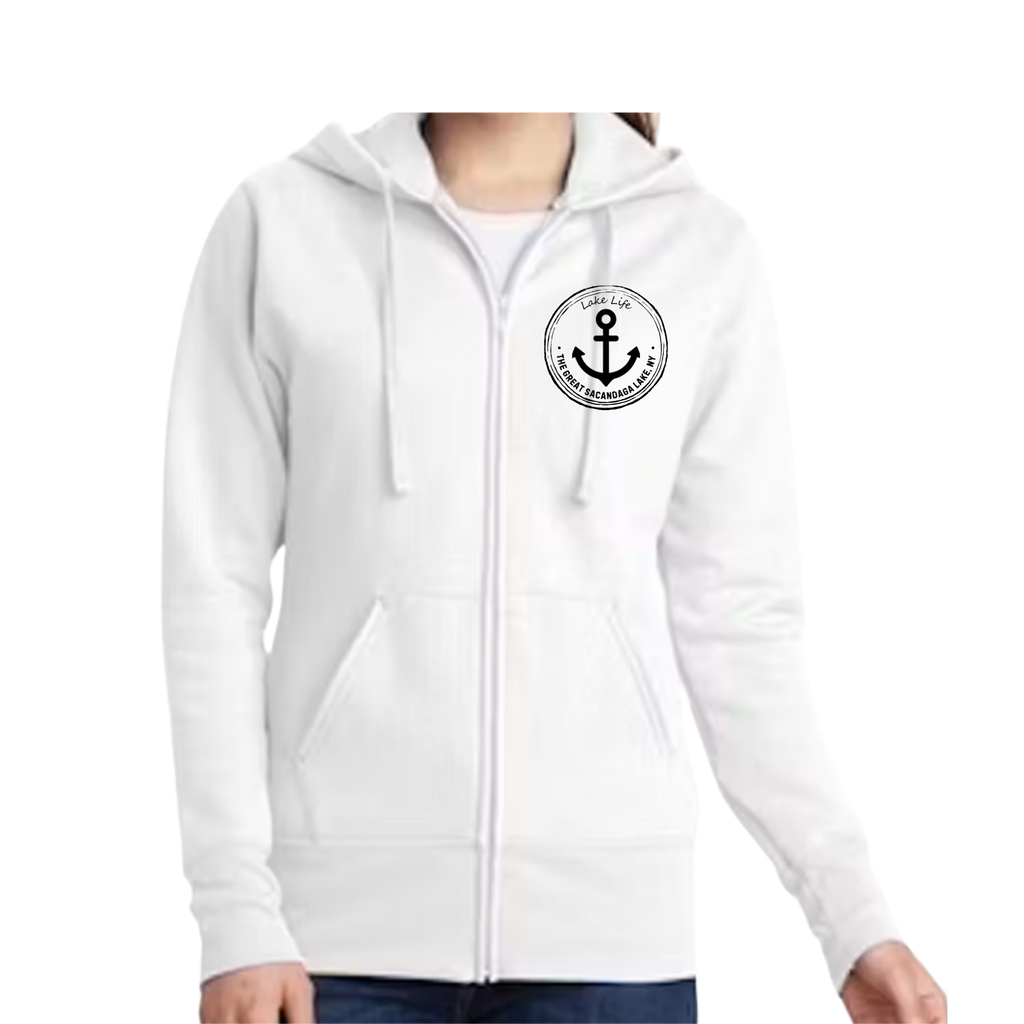 The Great Sacandaga Lake Life - Ladies Full Zip Hoodie - Port and Company