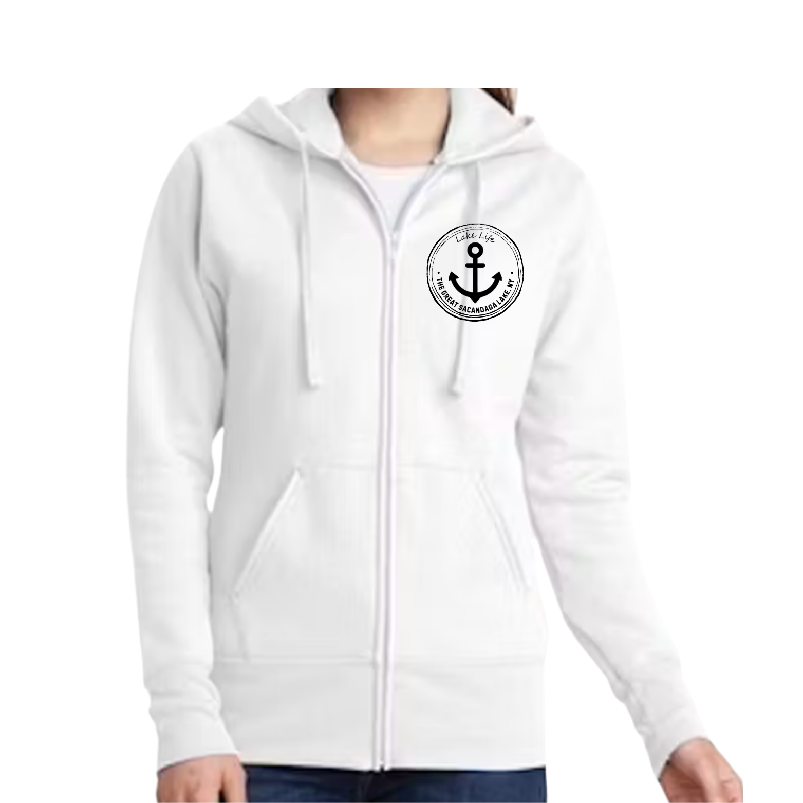 The Great Sacandaga Lake Life - Ladies Full Zip Hoodie - Port and Company
