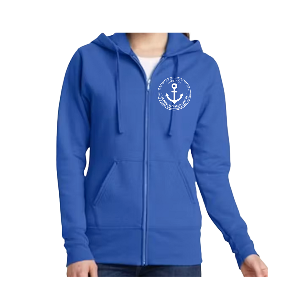 The Great Sacandaga Lake Life - Ladies Full Zip Hoodie - Port and Company