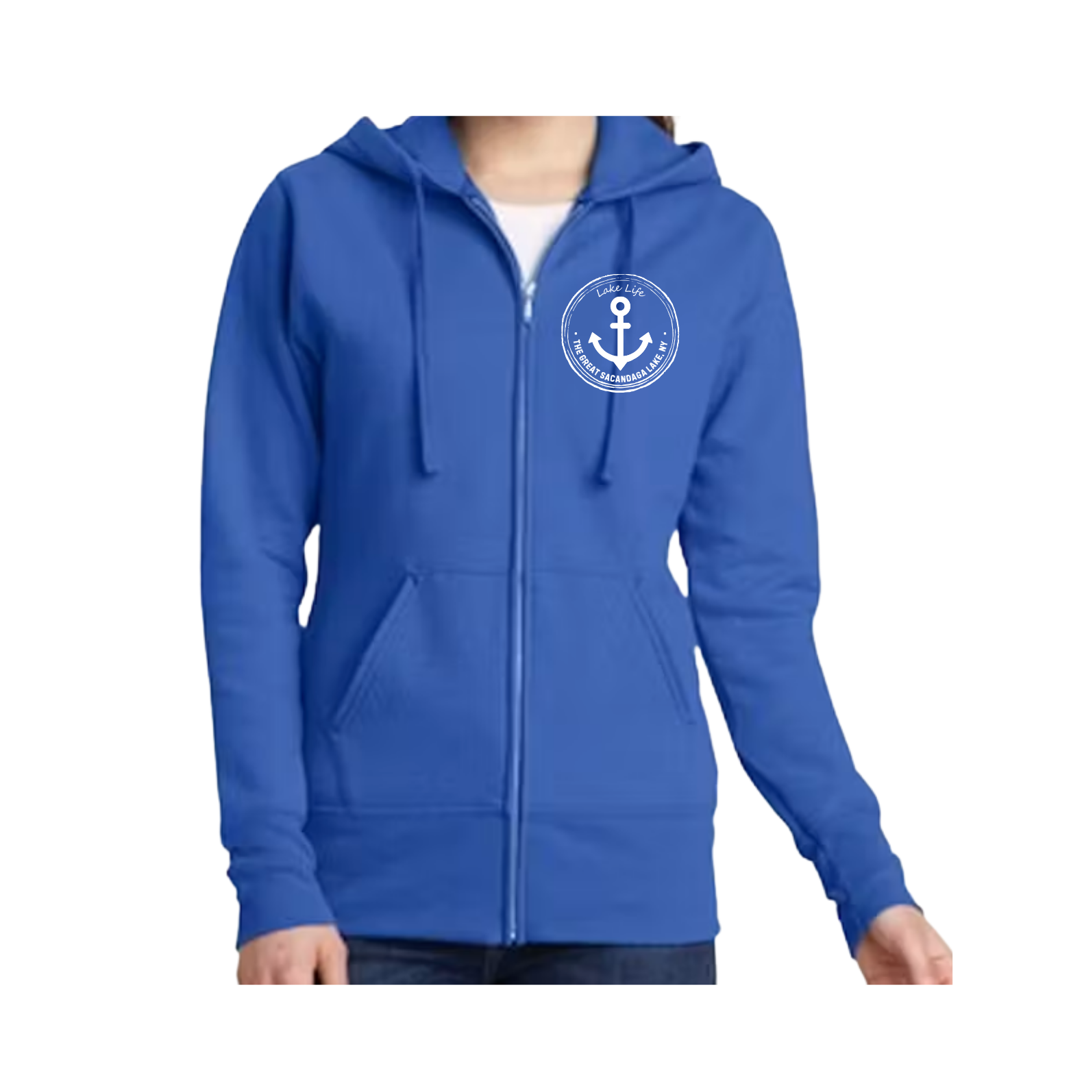 The Great Sacandaga Lake Life - Ladies Full Zip Hoodie - Port and Company