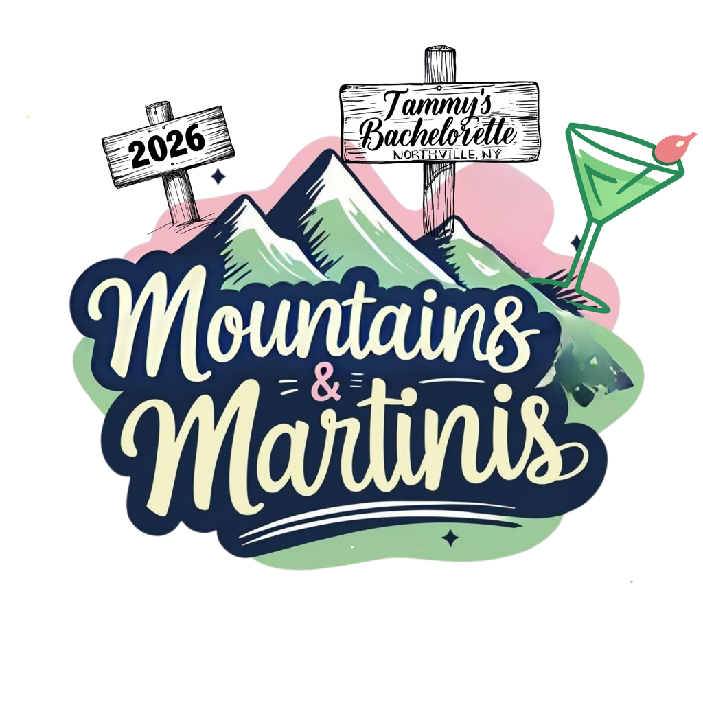 Mountains and Martinis Bachelorette shirts - Bride Tribe Version