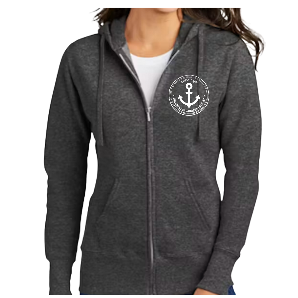The Great Sacandaga Lake Life - Ladies Full Zip Hoodie - Port and Company
