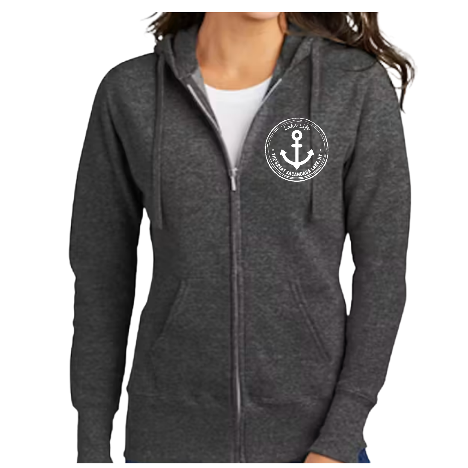 The Great Sacandaga Lake Life - Ladies Full Zip Hoodie - Port and Company